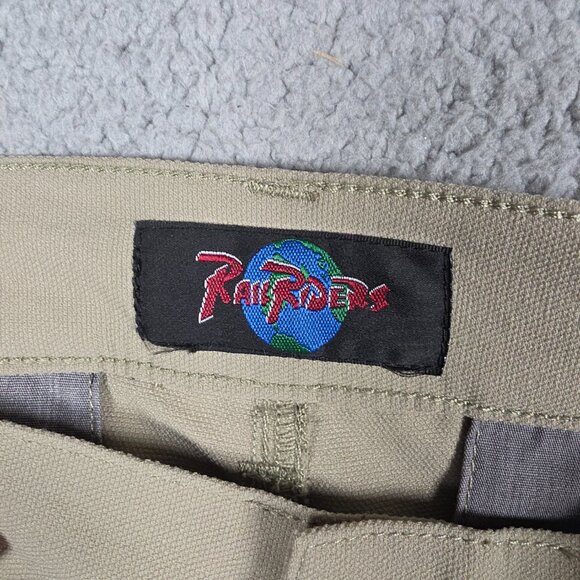Railrider Cargo Pants Men Size Large (33-35) Beige Canvas Stretch Elastic Waist - Picture 11 of 13